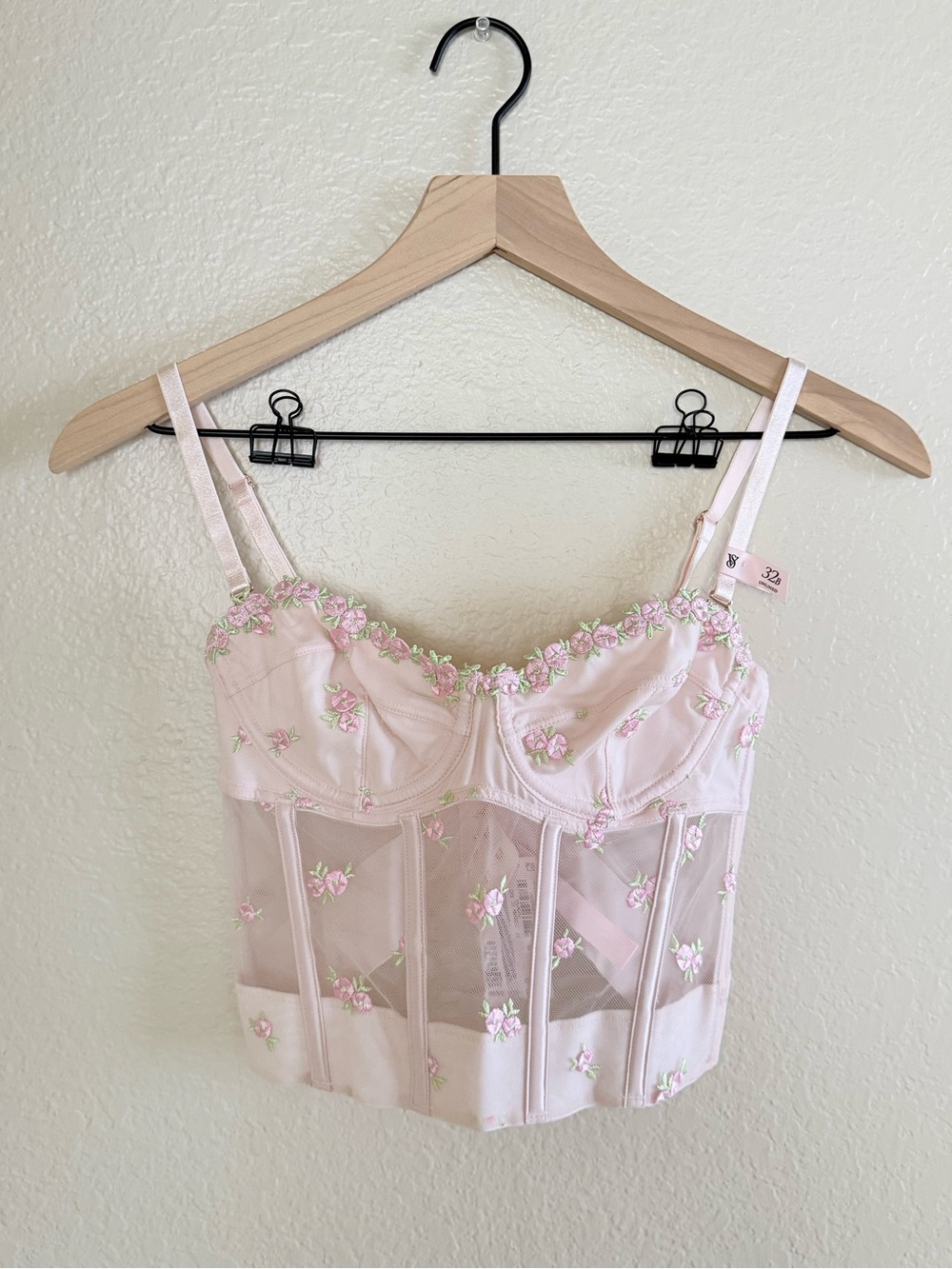 NWT Victoria’s Secret Mesh Rosette Lace Bustier Tank Top
